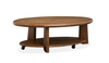Table à café Baltic de 30 po avec rangement et roulettes - brun-fauve