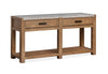 Table de salon Timber de 56 po avec dessus en marbre et rangement - brun sierra