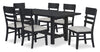 Ensemble de salle à manger Trove 7 pièces avec table de 72 po (L) et 6 chaises - noir