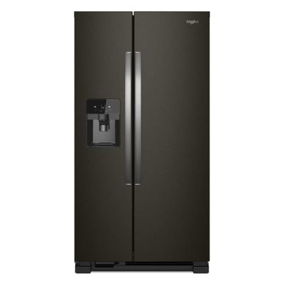 Whirlpool 36" 25 Cu. Ft. Side-by-Side Refrigerator - Black Stainless - WRS325SDHV | Réfrigérateur Whirlpool de 25 pi³ et de 36 po à compartiments juxtaposés - acier inoxydable noir - W…