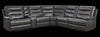 Sofa sectionnel à inclinaison électrique Zayne 6 pièces en tissu d’apparence cuir avec console et ports de recharge USB - gris