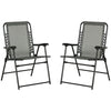 Outsunny Lot De 2 Chaises De Patio Pliantes, Chaises De Camping, Gris