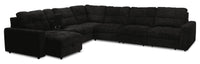 Sofa sectionnel modulaire à coulissement électrique de gauche Elevate de Scott Living 7 pièces en tissu de chenille avec rangement - Ebony