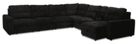 Sofa sectionnel modulaire à coulissement électrique de droite Elevate de Scott Living 7 pièces en tissu de chenille avec rangement - Ebony