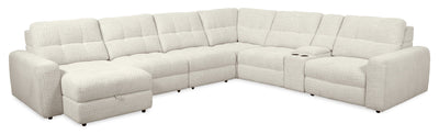 Scott Living Elevate Modular 7-Piece Left-Facing Chenille Fabric Power Reclining and Sliding Sectional - Beige | Sofa sectionnel modulaire à coulissement et inclinaison électriques de gauche Elevate de Scott Living 7 pièces en tissu de chenille - beige
