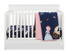 Literie Emmy 3 pièces pour lit de bébé - bleu marine et rose