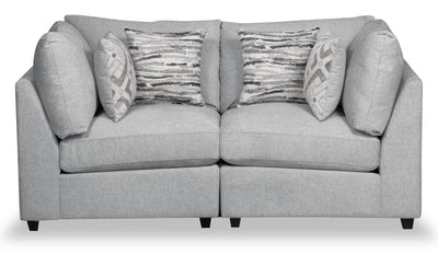 Scott Living Evolve Modular 79" Linen-Look Fabric Loveseat with Removable Feather Down Cushions - Grey | Causeuse modulaire Evolve de Scott Living de 79 po en tissu d’apparence lin avec coussins amovibles en duvet et plumes - gris