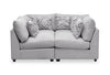 Sofa sectionnel modulaire de style cocon Evolve de Scott Living 4 pièces en tissu d’apparence lin avec coussins en duvet et plumes - gris