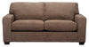 Sofa Fiona de 74 po fabriqué au Canada en tissu de chenille avec accoudoirs rectilignes - brun moka
