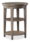 Table de bout ronde traditionnelle Hanson de 18 po en pin - gris tourterelle