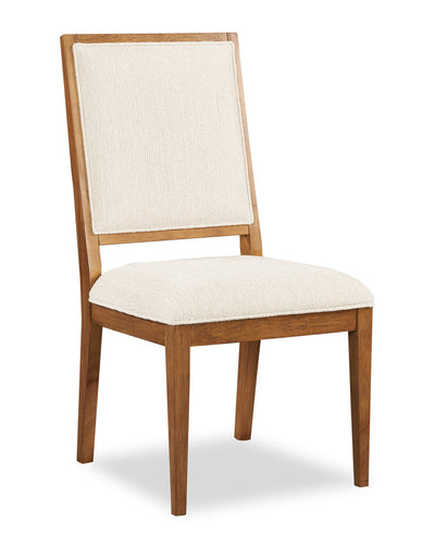 Scott Living Henri Dining Chair with Polyester Fabric, Wood - Brown & Cream | Chaise de salle à manger Henri de Scott Living en bois avec tissu de polyester - brune et crème