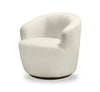 Fauteuil d’appoint pivotant courbé Ivie de 28,7 po en tissu de chenille bouclé - blanc