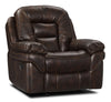 Fauteuil berçant et inclinable Leo de 41 po en tissu d’apparence cuir - brun noyer