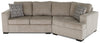 Sofa sectionnel de droite Legend 2 pièces fabriqué au Canada en tissu de chenille avec fauteuil enveloppant - beige platine