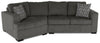 Sofa sectionnel de gauche Legend 2 pièces fabriqué au Canada en tissu de chenille avec fauteuil enveloppant - brun étain