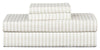 Ensemble de draps Striped de 4 pièces en coton pour grand lit - gris clair