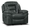 Fauteuil berçant et inclinable Leo de 41 po en tissu d’apparence cuir - gris
