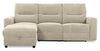 Sofa sectionnel de gauche à inclinaison électrique Meadow 2 pièces en tissu de chenille avec fauteuil long de rangement - taupe