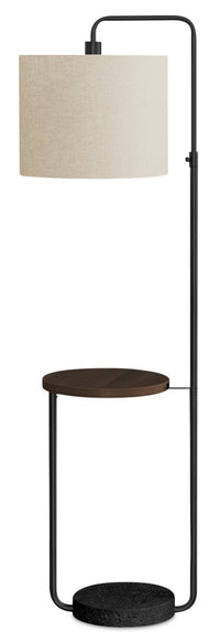 Lampe à pied de 67 po en métal noir avec port USB