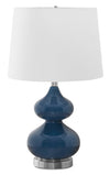 Lampe de table de 24 po en verre bleu