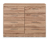 Commode de chambre à coucher Oakley de 49 po (L) x 37 po (H) à 8 tiroirs, fabriquée au Canada - naturelle