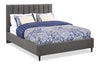 Lit plateforme rembourré Rain de Kort & Co. en tissu anthracite capitonné - format grand lit