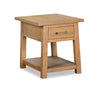 Table de bout moderne Rhett de 22 po avec rangement et tablette - chêne brun clair