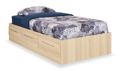 Riley Mates Bed with 3-Drawer Storage for Kids, Made in Canada, Natural - Twin Size | Lit matelot Riley avec 3 tiroirs de rangement pour enfants, fabriqué au Canada, naturel - format lit simple