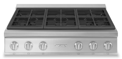 Smeg Portofino 36" Gas Rangetop - RTU366GX|Surface de cuisson à gaz Smeg Portofino de 36 po - RTU366GX