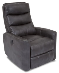 Fauteuil berçant et pivotant à inclinaison électrique Quinn de Cindy Crawford Home de 31 po en tissu d’apparence cuir - gris