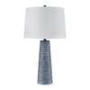Lampe de table texturée Sadie de 31,5 po avec abat-jour blanc - lavis denim