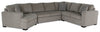 Sofa-lit sectionnel de gauche Legend 4 pièces fabriqué au Canada en tissu de chenille avec fauteuil enveloppant - beige platine