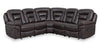 Sofa sectionnel inclinable Leo 5 pièces en tissu d’apparence cuir avec fauteuil inclinable sans accoudoirs - brun noyer