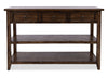 Table de salon Branson de 50 po avec rangement et tablette - brun foncé