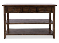 Table de salon Branson de 50 po avec rangement et tablette - brun foncé