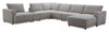 Sofa sectionnel modulaire de droite Voyage 7 pièces en tissu avec console et coussins de dossier amovibles - taupe