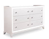 Commode somptueuse Halo de 58 po (l) x 35 po (H) à 6 tiroirs avec éclairage à DEL pour la chambre à coucher - blanche