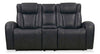 Causeuse à inclinaison électrique Titan de Shaquille O’Neal Home de 81 po en cuir véritable avec confort Shaq-o-pedic - noir