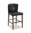 Tabouret 26 po Arlo de hauteur comptoir en tissu de cuir végétalien - brun bison