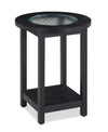 Table de fauteuil Dalton de 18 po avec dessus en verre - noire