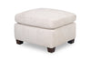 Pouf Mallie de 28 po en tissu de chenille avec pattes en bois - blanc coquillage