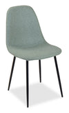 Chaise de salle à manger Jax en tissu de polyester et en métal - verte
