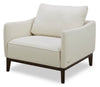 Fauteuil Gena de Cindy Crawford Home de 38,5 po en tissu d’apparence lin avec coussin de dossier amovible - blanc coton