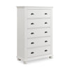 Commode verticale de chambre à coucher Ella de 36 po (L) x 53 po (H) à 5 tiroirs - blanche