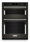 Four mural combiné électrique KitchenAid de 6,4 pi³ et de 30 po avec convection véritable - acier inoxydable noir avec fini PrintShieldMC - KOEC530PBS