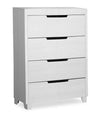 Commode verticale de chambre à coucher Elite de 32 po (L) x 46 po (H) à 4 tiroirs - blanche