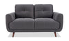Causeuse Brook de 84 po en tissu avec coussins capitonnés - anthracite