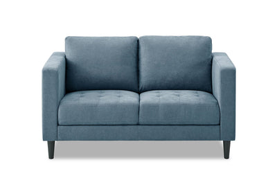 Metro 57" Fabric Loveseat with Tufted Seat Cushions and Reversible Back Cushions - Denim Blue | Causeuse Metro de 57 po en tissu avec coussins de siège capitonnés et coussins de dossier réversibles - bleu denim