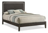 Lit à panneaux Sable gris foncé avec tête de lit et cadre de lit - format grand lit