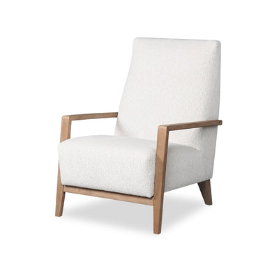 Adley 28" Chenille Fabric Accent Chair with Wood Armrests and Legs - Alabaster White | Fauteuil d’appoint Adley 28 po en tissu de chenille avec accoudoirs et pattes en bois - blanc albâtre